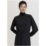 hessnatur Damen Jersey Kleid Midi Relaxed aus TENCEL™ Lyocell mit Bio-Baumwolle - schwarz - Größe 34