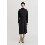 hessnatur Damen Jersey Kleid Midi Relaxed aus TENCEL™ Lyocell mit Bio-Baumwolle - schwarz - Größe 34