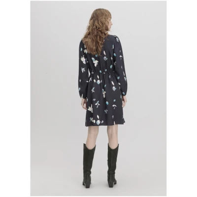 hessnatur Damen Kleid Mini Regular aus TENCEL™ Lyocell - blau - Größe 34