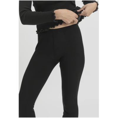 hessnatur Damen Leggings Fitted WARM TOUCH aus Bio-Schurwolle und TENCEL™ Lyocell - schwarz - Größe 34