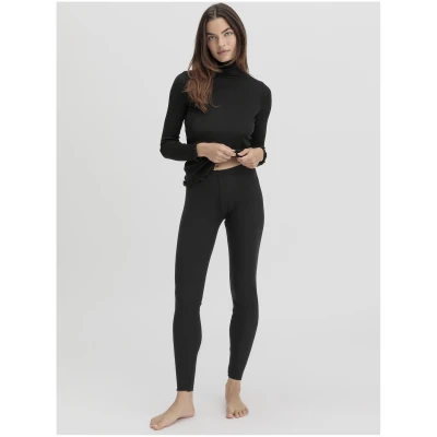 hessnatur Damen Leggings Fitted WARM TOUCH aus Bio-Schurwolle und TENCEL™ Lyocell - schwarz - Größe 34