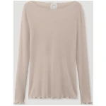 hessnatur Damen Longsleeve Fitted WARM TOUCH aus Bio-Merinowolle und TENCEL™ Lyocell - beige - Größe 34