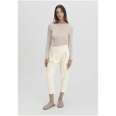 hessnatur Damen Longsleeve Fitted WARM TOUCH aus Bio-Merinowolle und TENCEL™ Lyocell - beige - Größe 34