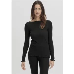 hessnatur Damen Longsleeve Fitted WARM TOUCH aus Bio-Merinowolle und TENCEL™ Lyocell - schwarz - Größe 34