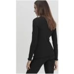 hessnatur Damen Longsleeve mit Rollkragen Fitted WARM TOUCH aus Bio-Merinowolle und TENCEL™ Lyocell - schwarz - Größe 34