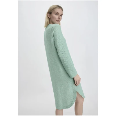 hessnatur Damen Musselin Nachthemd Relaxed PURE COMFORT aus Bio Baumwolle - grün - Größe 34