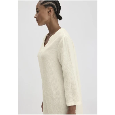 hessnatur Damen Musselin Nachthemd Relaxed PURE COMFORT - natur - Größe 34