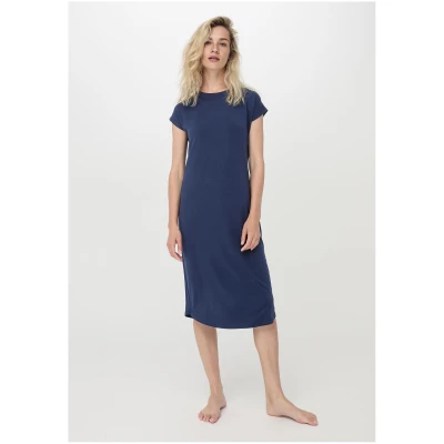 hessnatur Damen Nachthemd Relaxed PURE FLOW aus TENCEL™ Modal - blau - Größe 34