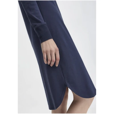 hessnatur Damen Nachthemd Relaxed PURE NATURE aus Bio-Baumwolle - blau - Größe 34