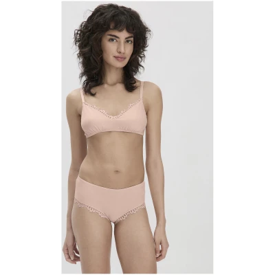 hessnatur Damen Panty Spitze Regular Cut COTTON FEEL aus Bio-Baumwolle - rosa - Größe 34