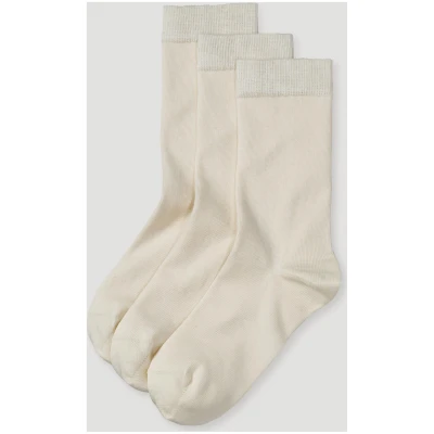 hessnatur Damen-Socken im 3er-Pack aus Bio-Baumwolle - weiß - Größe 35-37