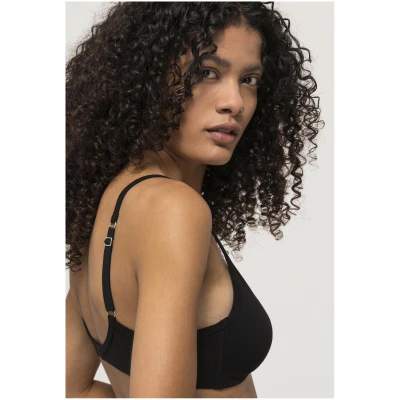 hessnatur Damen Triangel BH bügellos COTTON FEEL aus Bio-Baumwolle - schwarz - Größe 70A