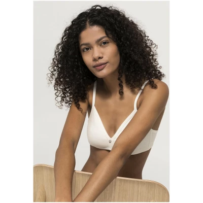 hessnatur Damen Triangel BH bügellos COTTON FEEL aus Bio-Baumwolle - weiß - Größe 70A