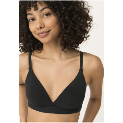 hessnatur Damen Triangel BH bügellos PURE SENSE aus Bio-Baumwolle und Tencel™Modal - schwarz - Größe 70A