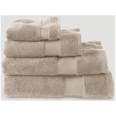 hessnatur Frottier Handtuch aus Bio-Baumwolle - beige - Größe 50x100 cm