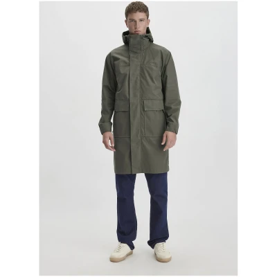 hessnatur Herren Allwetter Parka Relaxed NATURE SHELL aus Bio-Baumwolle - grün - Größe 46