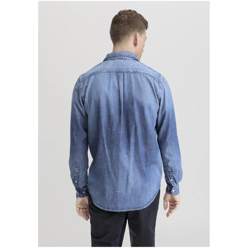 hessnatur Herren Jeans Hemd Regular aus Bio-Denim - blau - Größe XS (37/38)