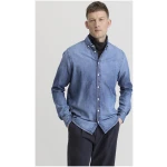 hessnatur Herren Jeans Hemd Regular aus Bio-Denim - blau - Größe XS (37/38)