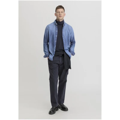 hessnatur Herren Jeans Hemd Regular aus Bio-Denim - blau - Größe XS (37/38)