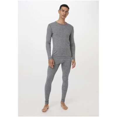hessnatur Herren Merino Langarmshirt Regular PURE FUNCTION mit Bio-Merinowolle und Seide - grau - Größe 4 = S