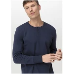 hessnatur Herren Nachthemd Relaxed PURE NATURE aus Bio-Baumwolle - blau - Größe 46