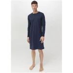 hessnatur Herren Nachthemd Relaxed PURE NATURE aus Bio-Baumwolle - blau - Größe 46