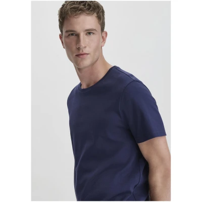 hessnatur Herren Pyjama Relaxed PURE NATURE aus Bio-Baumwolle - blau - Größe 46