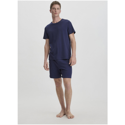 hessnatur Herren Pyjama Relaxed PURE NATURE aus Bio-Baumwolle - blau - Größe 46