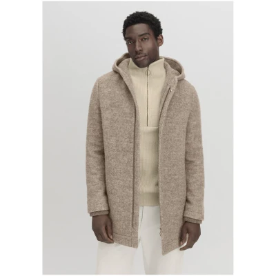 hessnatur Herren Rhön-Mantel Relaxed aus Schurwolle - beige - Größe 46