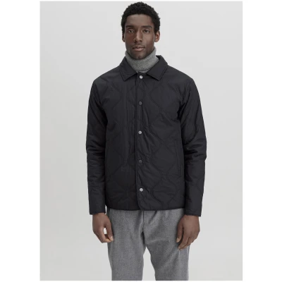hessnatur Herren Steppjacke Regular NATURE SHELL aus Bio-Baumwolle - schwarz - Größe 46