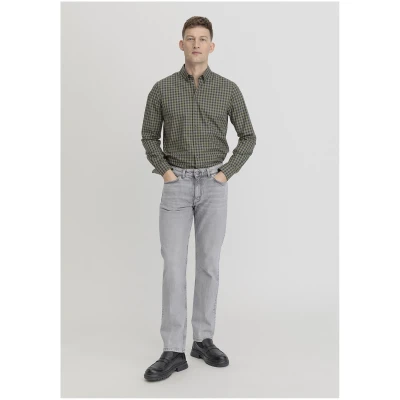 hessnatur Herren Vichy Hemd Regular aus Bio-Baumwolle - grün - Größe XS (37/38)
