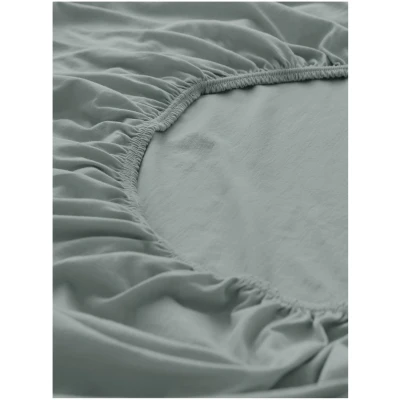 hessnatur Jersey Spannbettlaken aus Bio-Baumwolle - grün - Größe 140-160x200 cm
