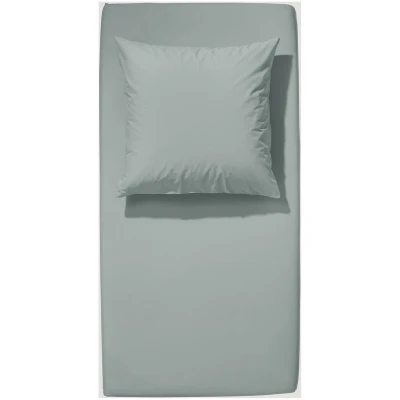 hessnatur Jersey Spannbettlaken aus Bio-Baumwolle - grün - Größe 140-160x200 cm