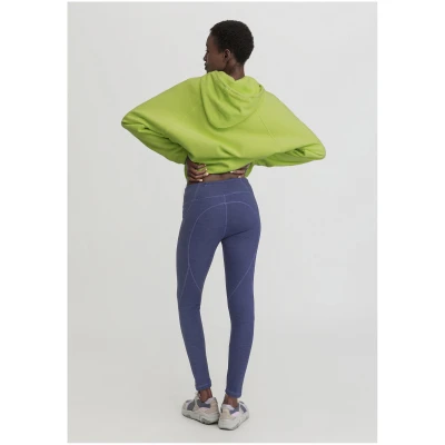 hessnatur Loungewear Leggings Fitted Medium Cut ACTIVE FUNCTIONAL aus Bio-Merinowolle mit Bio-Baumwolle - blau - Größe 34