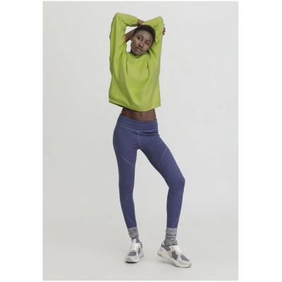 hessnatur Loungewear Leggings Fitted Medium Cut ACTIVE FUNCTIONAL aus Bio-Merinowolle mit Bio-Baumwolle - blau - Größe 34