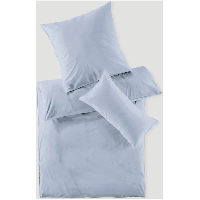 hessnatur Perkal Bettwäsche-Set PATRICK aus Bio-Baumwolle - blau - Größe 155x220 / 80x80 cm