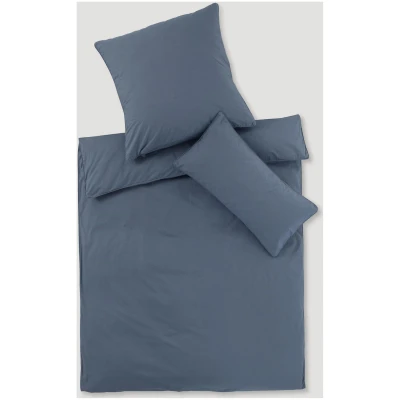 hessnatur Perkal Bettwäsche-Set aus Bio-Baumwolle - blau - Größe 135x200 / 40x80 cm
