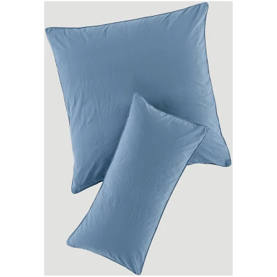 hessnatur Perkal Kissenbezug aus Bio-Baumwolle - blau - Größe 40x40 cm