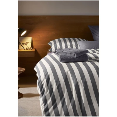 hessnatur Renforcé Bettwäsche-Set CANNES aus Bio-Baumwolle - grau - Größe 135x200 / 40x80 cm