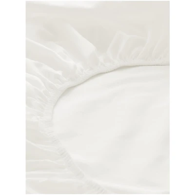 hessnatur Satin Spannbettlaken aus Bio-Baumwolle - weiß - Größe 90-100x200 cm