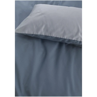 hessnatur Satin Wende-Bettwäsche-Set aus Bio-Baumwolle - blau - Größe 135x200 / 40x80 cm