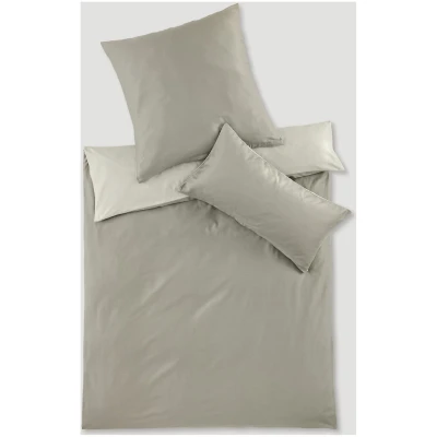 hessnatur Satin Wende Bettwäsche-Set aus Bio-Baumwolle - grün - Größe 135x200 / 40x80 cm
