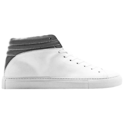 hoher Sneaker aus Leder "nat-2 Sleek white reflective" in weiß