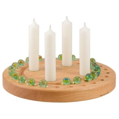 klotzaufklotz Adventskalender und Adventskranz für Stabkerzen