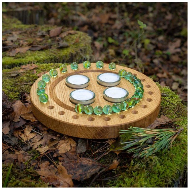 klotzaufklotz Adventskalender und Adventskranz mit Teelichtern