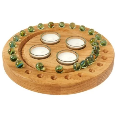 klotzaufklotz Adventskalender und Adventskranz mit Teelichtern