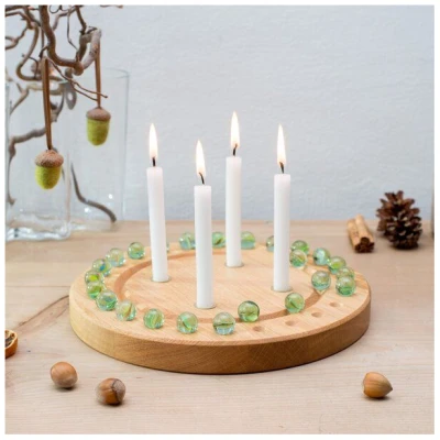 klotzaufklotz Adventskalender und Adventskranz rund