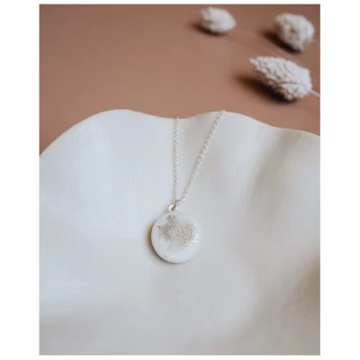 lille mus Halskette mit Porzellananhänger 'Bäumchen' Porzellanschmuck SILBER