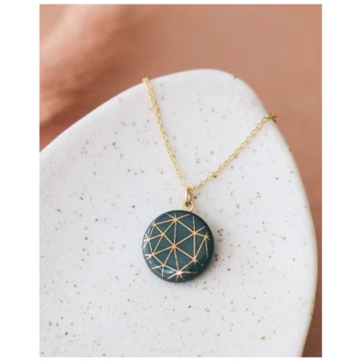 lille mus Halskette mit Porzellananhänger GEO Porzellanschmuck