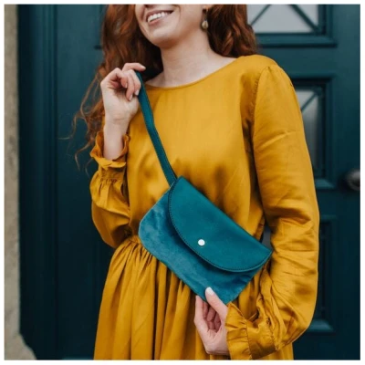 lille mus Vegane Gürteltasche GERIT 3in1-Tasche Clutch Umhängetasche Kunstleder/Samt
